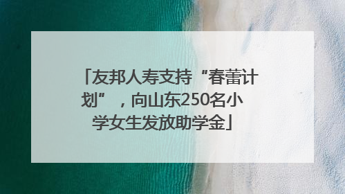 友邦人寿支持“春蕾计划”，向山东250名小学女生发放助学金