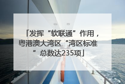发挥“软联通”作用，粤港澳大湾区“湾区标准”总数达235项