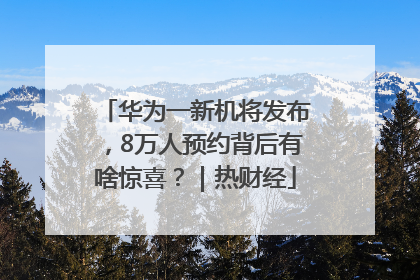 华为一新机将发布，8万人预约背后有啥惊喜？｜热财经
