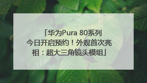 华为Pura 80系列今日开启预约！外观首次亮相：超大三角镜头模组