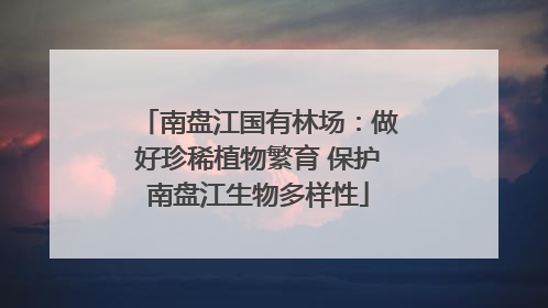 南盘江国有林场：做好珍稀植物繁育 保护南盘江生物多样性