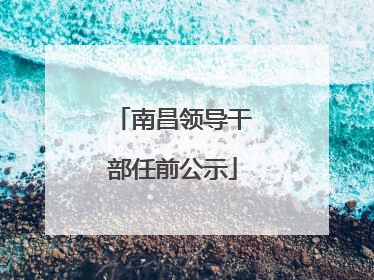 南昌领导干部任前公示