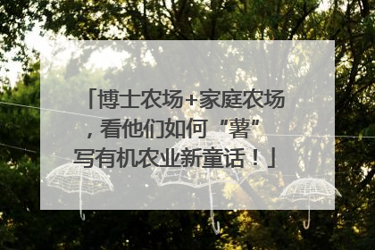 博士农场+家庭农场，看他们如何“薯” 写有机农业新童话！