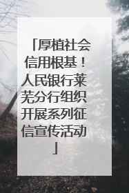 厚植社会信用根基！人民银行莱芜分行组织开展系列征信宣传活动