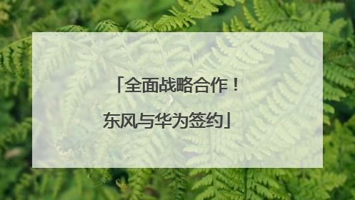 全面战略合作！东风与华为签约