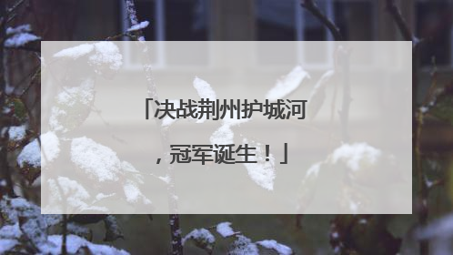 决战荆州护城河，冠军诞生！