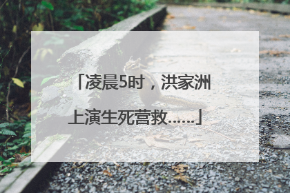 凌晨5时，洪家洲上演生死营救……