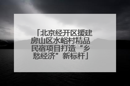 北京经开区援建房山区水峪村精品民宿项目打造“乡愁经济”新标杆