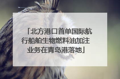 北方港口首单国际航行船舶生物燃料油加注业务在青岛港落地