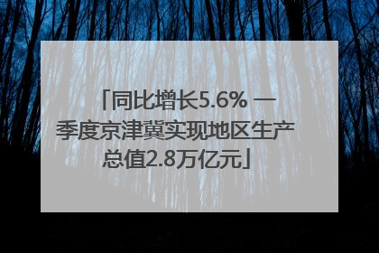 同比增长5.6% 一季度京津冀实现地区生产总值2.8万亿元