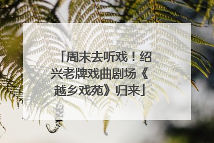 周末去听戏！绍兴老牌戏曲剧场《越乡戏苑》归来