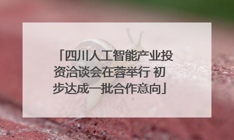 四川人工智能产业投资洽谈会在蓉举行 初步达成一批合作意向