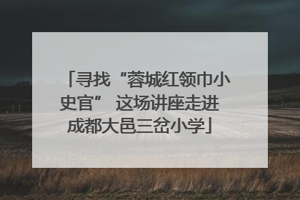 寻找“蓉城红领巾小史官” 这场讲座走进成都大邑三岔小学