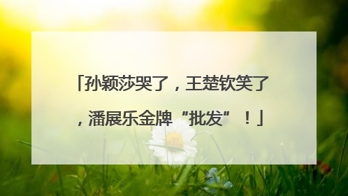 孙颖莎哭了，王楚钦笑了，潘展乐金牌“批发”！