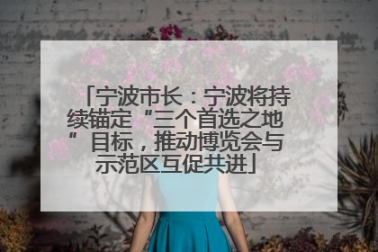 宁波市长：宁波将持续锚定“三个首选之地”目标，推动博览会与示范区互促共进