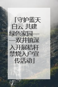 守护蓝天白云 共建绿色家园——双井镇深入开展秸秆禁烧入户宣传活动