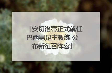 安切洛蒂正式就任巴西男足主教练 公布新征召阵容