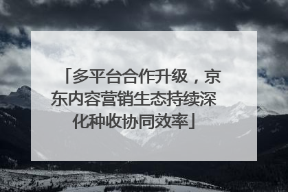 多平台合作升级，京东内容营销生态持续深化种收协同效率