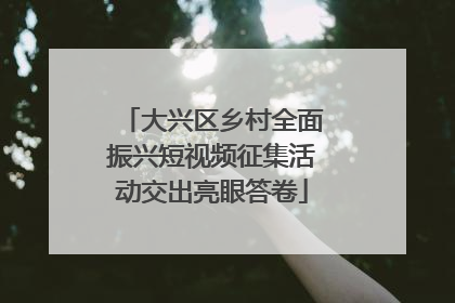 大兴区乡村全面振兴短视频征集活动交出亮眼答卷