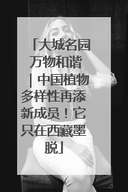 大城名园 万物和谐｜中国植物多样性再添新成员！它只在西藏墨脱