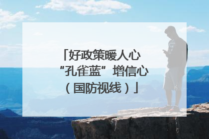 好政策暖人心 “孔雀蓝”增信心（国防视线）