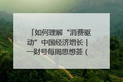 如何理解“消费驱动”中国经济增长｜一财号每周思想荟（第22期）