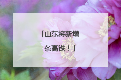 山东将新增一条高铁！