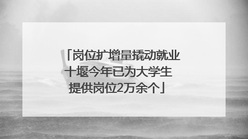 岗位扩增量撬动就业 十堰今年已为大学生提供岗位2万余个