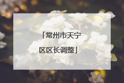 常州市天宁区区长调整