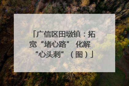 广信区田墩镇：拓宽“堵心路” 化解“心头刺”（图）