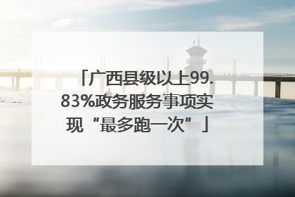 广西县级以上99.83%政务服务事项实现“最多跑一次”