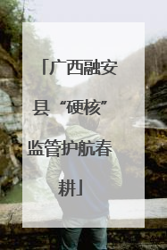 广西融安县“硬核”监管护航春耕