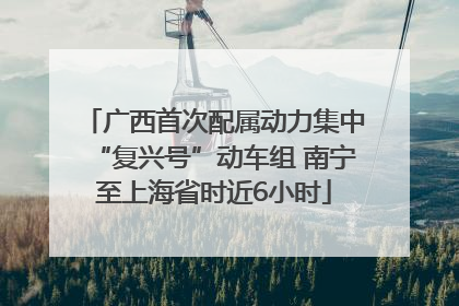 广西首次配属动力集中“复兴号”动车组 南宁至上海省时近6小时