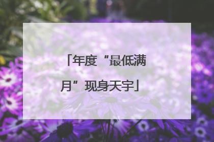 年度“最低满月”现身天宇