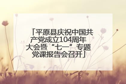 平原县庆祝中国共产党成立104周年大会暨“七一”专题党课报告会召开