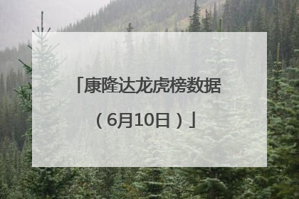 康隆达龙虎榜数据（6月10日）