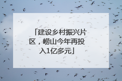 建设乡村振兴片区，崂山今年再投入1亿多元