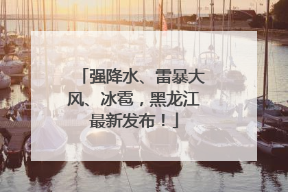 强降水、雷暴大风、冰雹，黑龙江最新发布！
