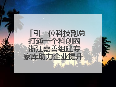 引一位科技副总 打通一个科创圈 浙江嘉善组建专家库助力企业提升自主创新能力