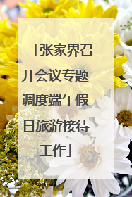 张家界召开会议专题调度端午假日旅游接待工作