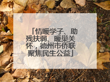 情暖学子、助残扶弱、暖巢关怀，德州市侨联聚焦民生公益