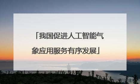 我国促进人工智能气象应用服务有序发展
