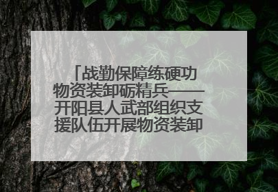 战勤保障练硬功 物资装卸砺精兵——开阳县人武部组织支援队伍开展物资装卸专业训练