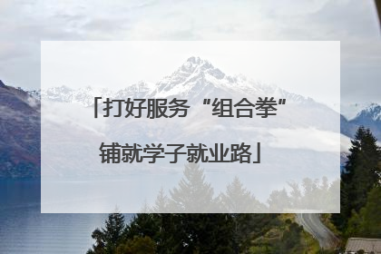 打好服务“组合拳” 铺就学子就业路