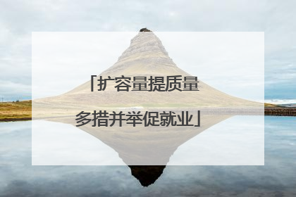 扩容量提质量 多措并举促就业