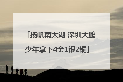 扬帆南太湖 深圳大鹏少年拿下4金1银2铜