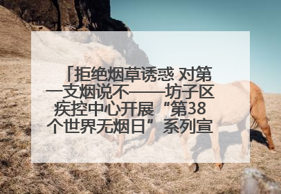 拒绝烟草诱惑 对第一支烟说不——坊子区疾控中心开展“第38个世界无烟日”系列宣传义诊活动