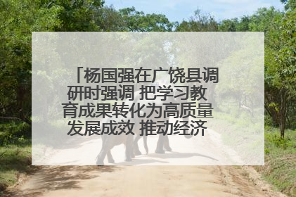 杨国强在广饶县调研时强调 把学习教育成果转化为高质量发展成效 推动经济稳健向好进中提质