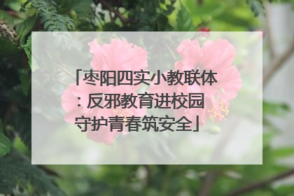 枣阳四实小教联体：反邪教育进校园 守护青春筑安全