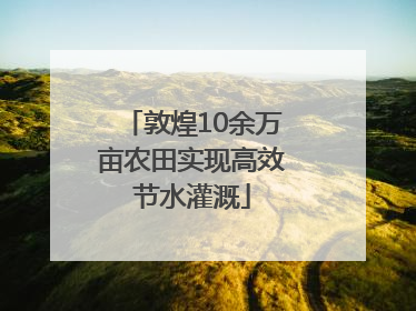 敦煌10余万亩农田实现高效节水灌溉